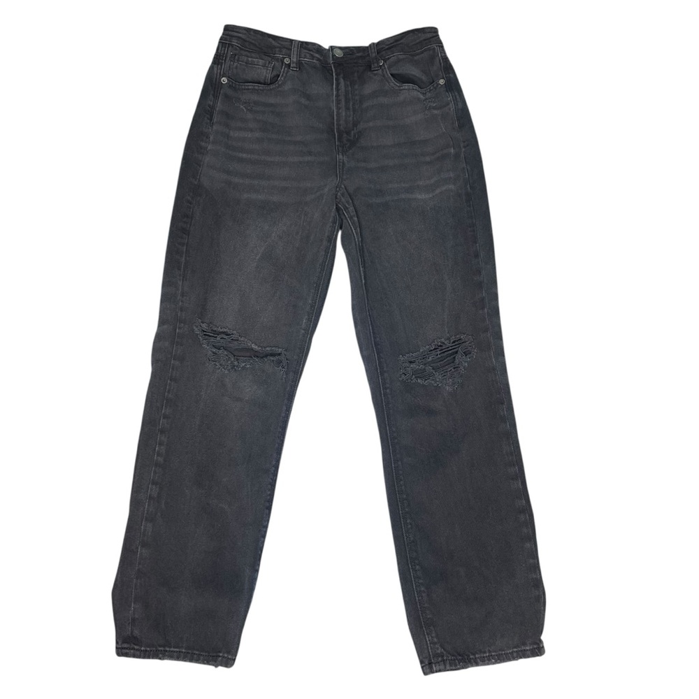 American Eagle Outfitters Women's Black Distressed Real Good Jeans